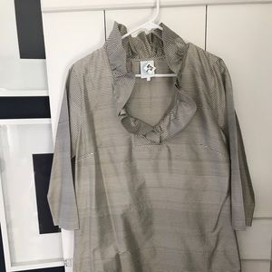 Devon Baer ruffle dress. Silk size L